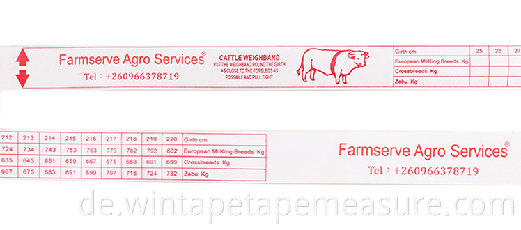 ODM/OEM Messen des Tiergewichts Marken-Tierkuh-Schwein-Gewichtsband